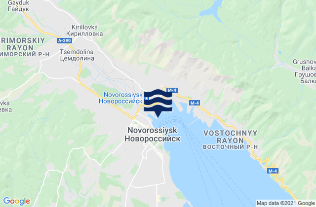 Carte des horaires des marées pour Novorossiysk, Russia