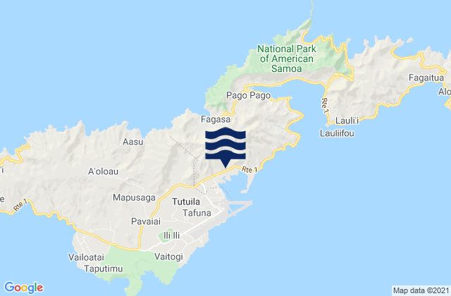 Carte des horaires des marées pour Nu'uuli, American Samoa