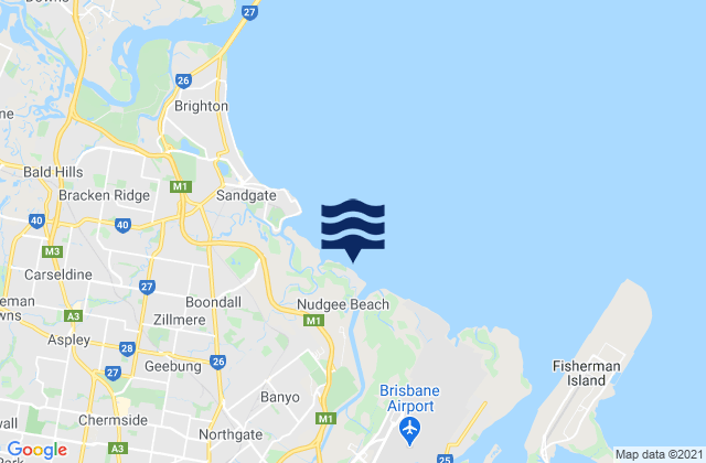 Carte des horaires des marées pour Nudgee Beach, Australia