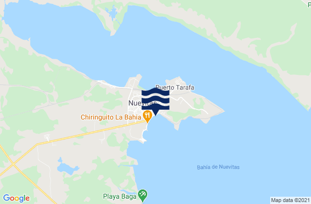 Carte des horaires des marées pour Nuevitas, Cuba