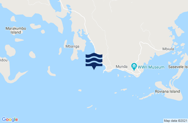 Carte des horaires des marées pour Nusa Zonga, Solomon Islands