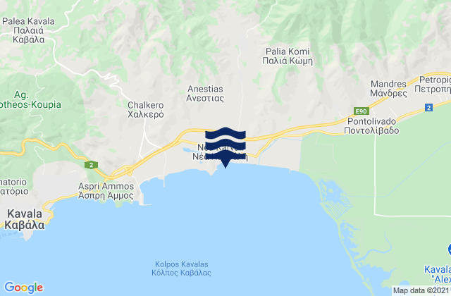 Carte des horaires des marées pour Néa Karváli, Greece