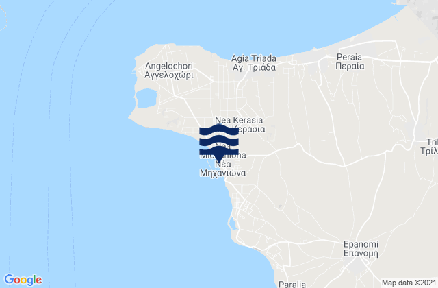 Carte des horaires des marées pour Néa Michanióna, Greece