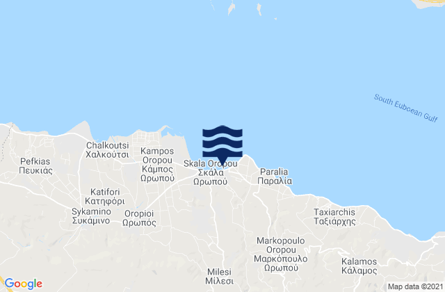 Carte des horaires des marées pour Néa Palátia, Greece