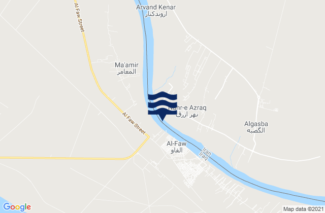 Carte des horaires des marées pour Nāḩiyat Baḩār, Iraq