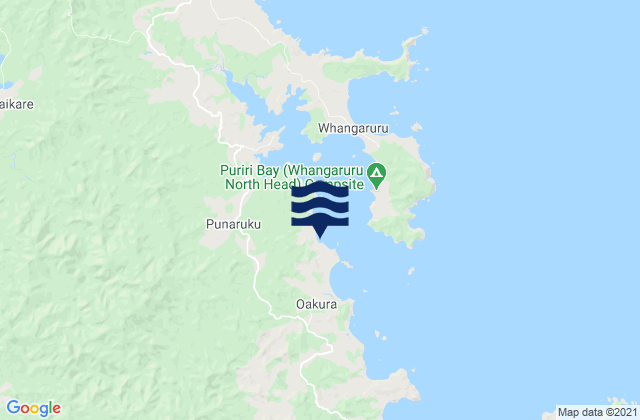 Carte des horaires des marées pour Oakura Bay, New Zealand