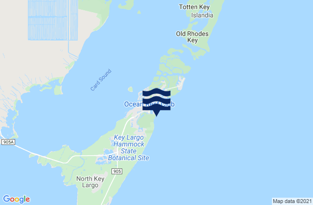 Carte des horaires des marées pour Ocean Reef Harbor Key Largo, United States