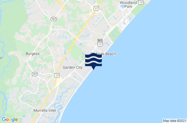 Carte des horaires des marées pour Oceanside Beach, United States