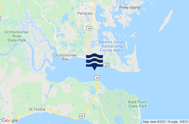 Carte des horaires des marées pour Ochlockonee Bay, United States