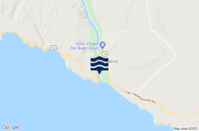 Carte des horaires des marées pour Ocoña, Peru