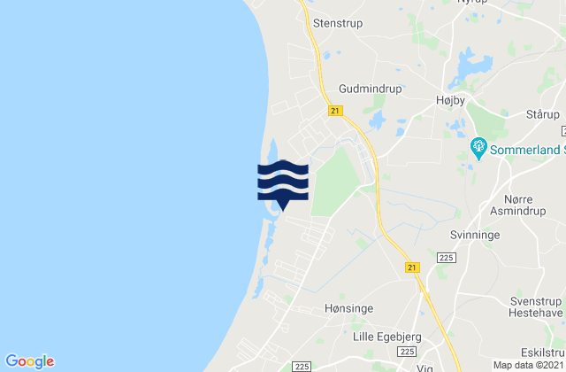 Carte des horaires des marées pour Odsherred Kommune, Denmark