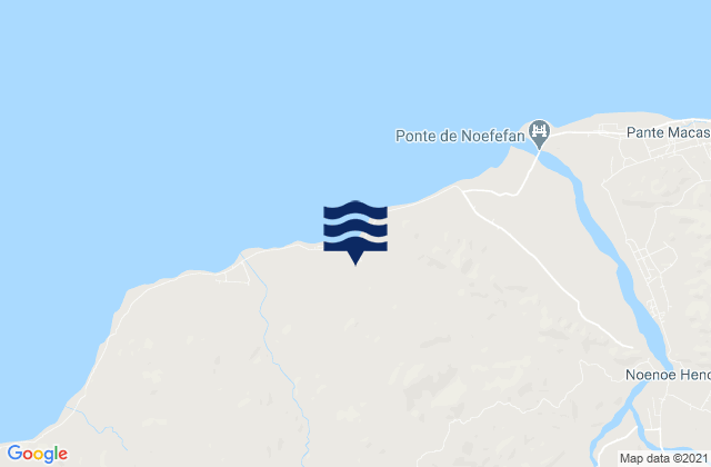 Carte des horaires des marées pour Oecusse, Timor Leste