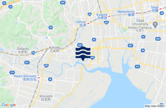 Carte des horaires des marées pour Ogi-shi, Japan