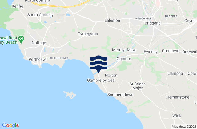 Carte des horaires des marées pour Ogmore-by-Sea, United Kingdom