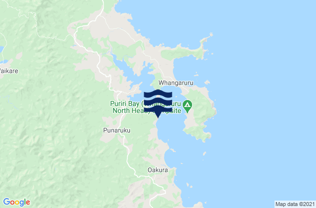 Carte des horaires des marées pour Ohawini Bay, New Zealand