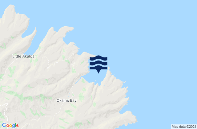 Carte des horaires des marées pour Okains Bay, New Zealand