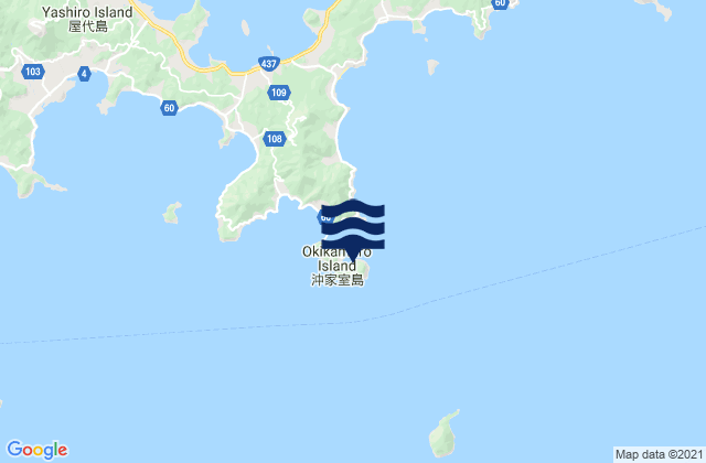 Carte des horaires des marées pour Oki-Kamuro Sima, Japan