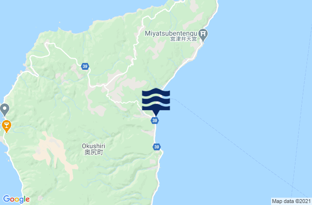 Carte des horaires des marées pour Okushiri-gun, Japan