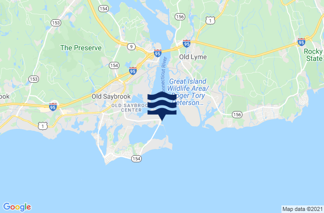 Carte des horaires des marées pour Old Saybrook Point, United States