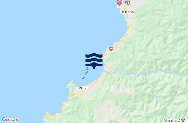Carte des horaires des marées pour Omaio Bay (Motunui Island), New Zealand