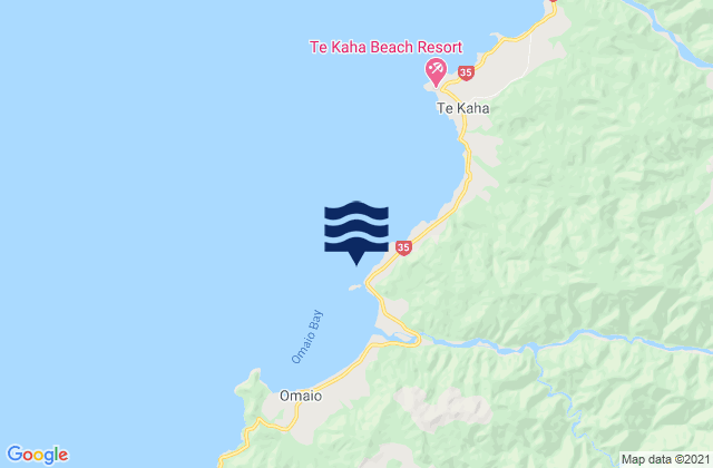 Carte des horaires des marées pour Omaio Bay - Motunui Island, New Zealand