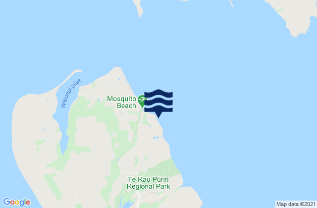 Carte des horaires des marées pour Omokoiti Bay, New Zealand