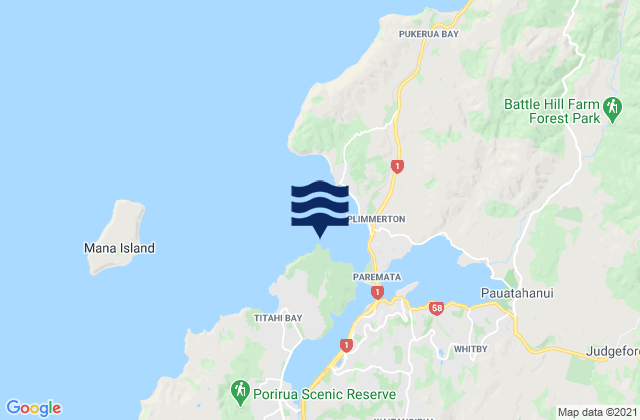 Carte des horaires des marées pour Onehunga Bay, New Zealand