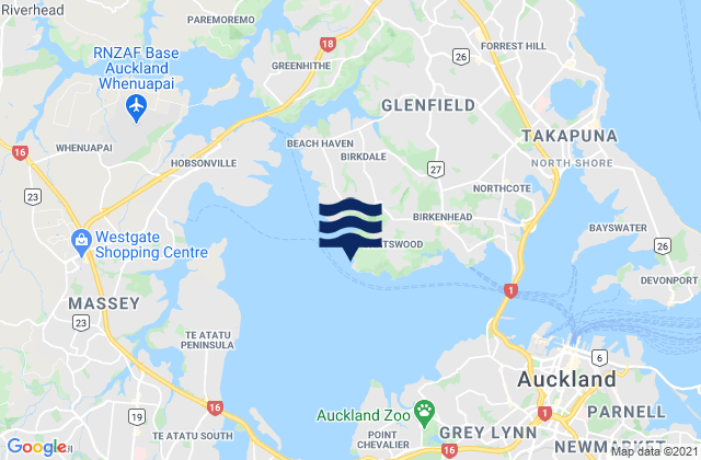 Carte des horaires des marées pour Onetaunga Bay, New Zealand
