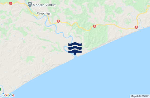 Carte des horaires des marées pour Onewhero Bay, New Zealand