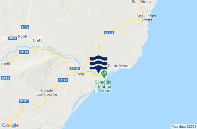 Carte des horaires des marées pour Onifai, Italy