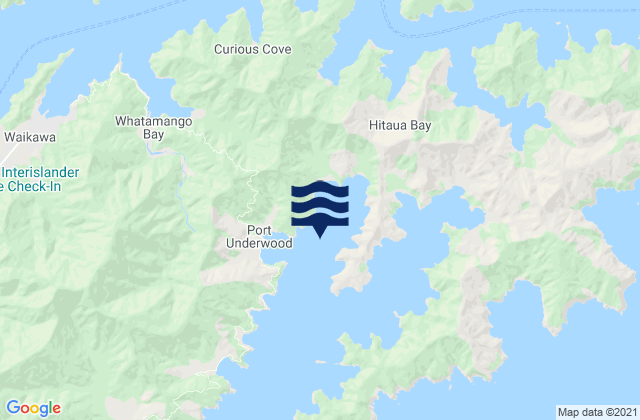 Carte des horaires des marées pour Opihi Bay, New Zealand