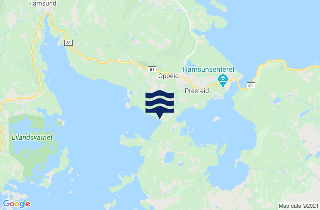 Carte des horaires des marées pour Oppeid, Norway