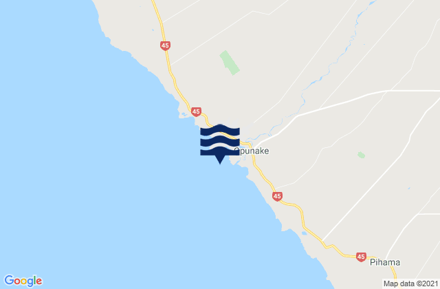 Carte des horaires des marées pour Opunake Bay, New Zealand