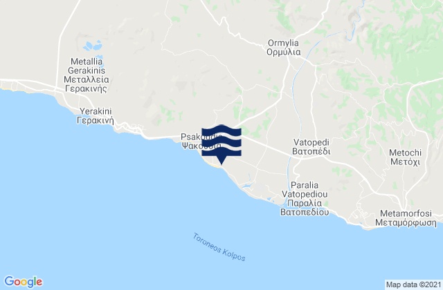 Carte des horaires des marées pour Ormýlia, Greece