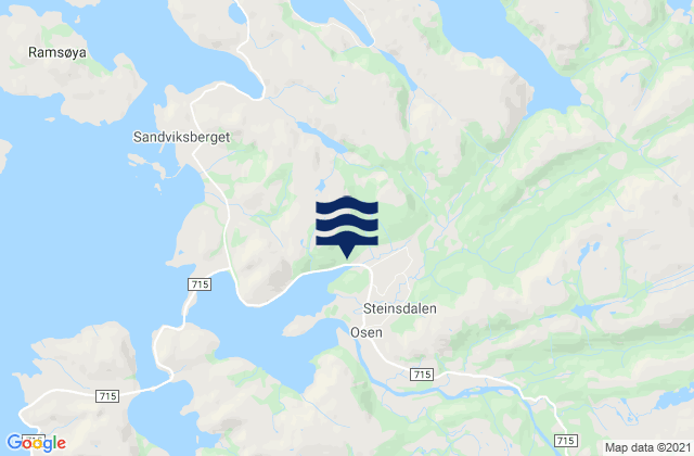 Carte des horaires des marées pour Osen, Norway