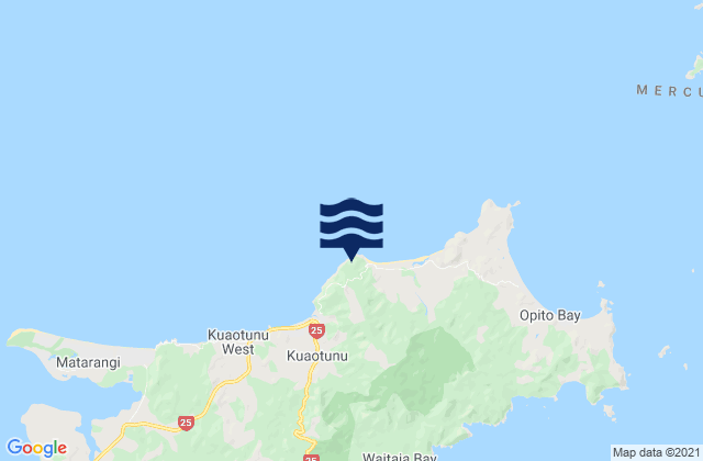 Carte des horaires des marées pour Otama Beach, New Zealand