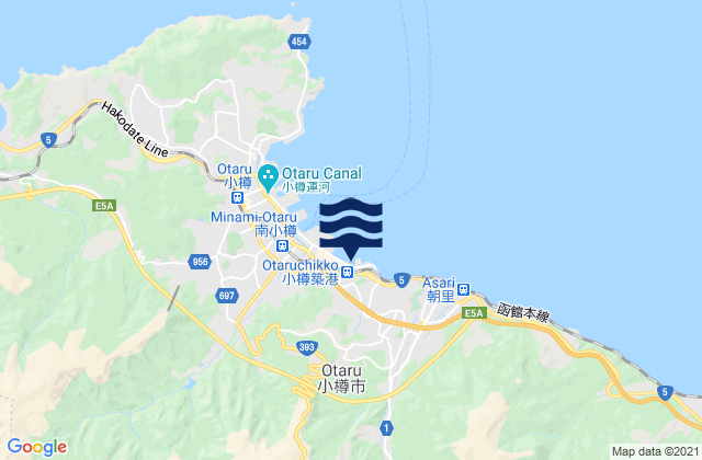 Carte des horaires des marées pour Otaru-shi, Japan