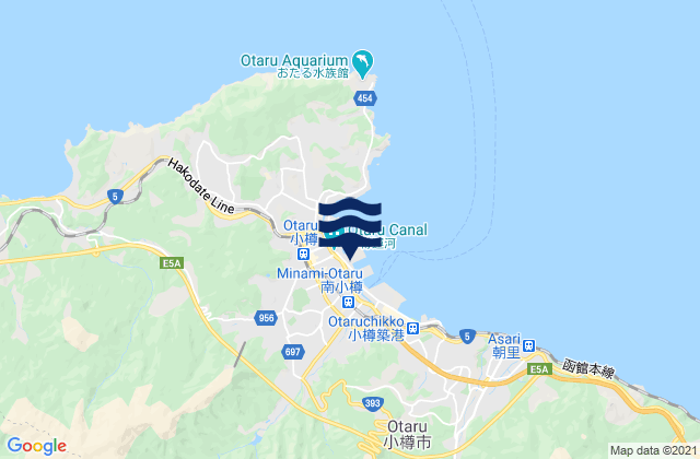 Carte des horaires des marées pour Otaru, Japan