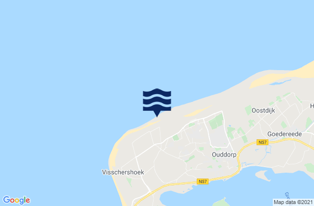 Carte des horaires des marées pour Ouddorp Beach, Netherlands