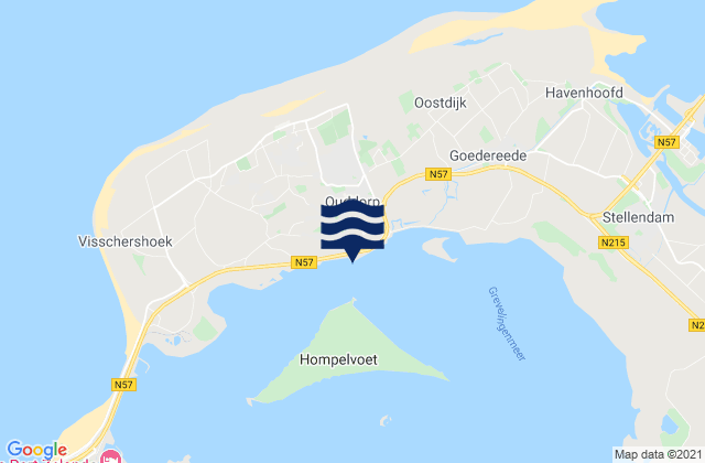 Carte des horaires des marées pour Ouddorp, Netherlands