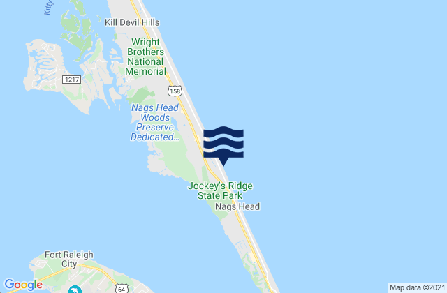 Carte des horaires des marées pour Outer Banks Pier, United States