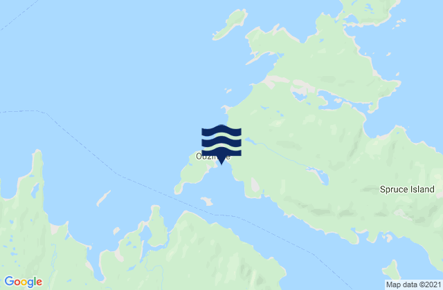 Carte des horaires des marées pour Ouzinkie (Spruce Island), United States