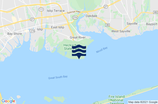 Carte des horaires des marées pour Overlook Beach, United States