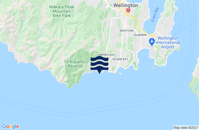 Carte des horaires des marées pour Owhiro Bay, New Zealand