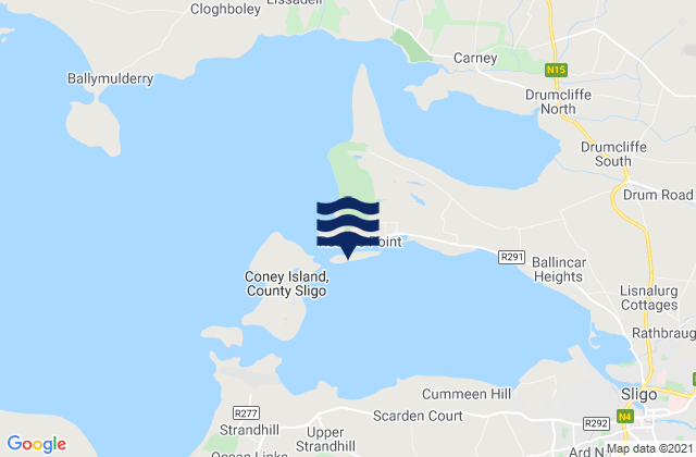 Carte des horaires des marées pour Oyster Island, Ireland