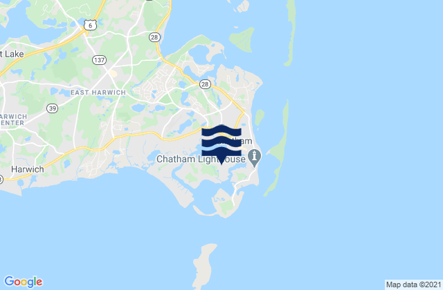 Carte des horaires des marées pour Oyster Pond Beach Chatham, United States