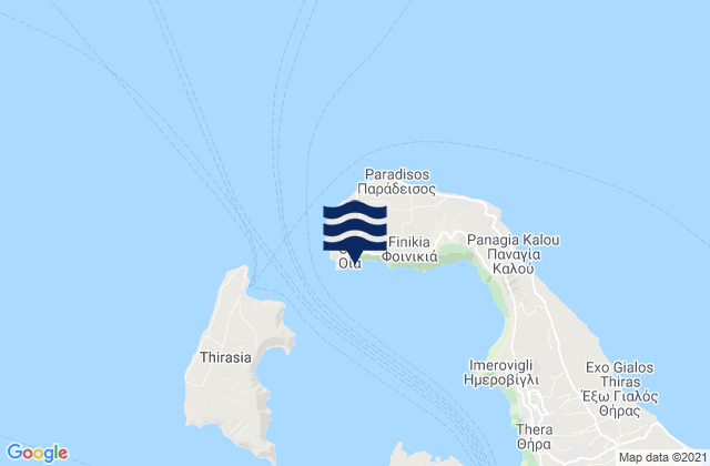 Carte des horaires des marées pour Oía, Greece