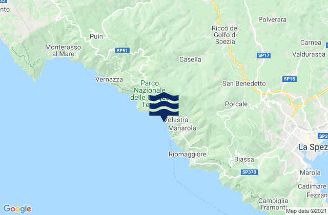 Carte des horaires des marées pour Padivarma, Italy