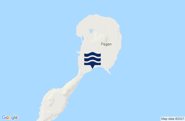 Carte des horaires des marées pour Pagan Island, Northern Mariana Islands