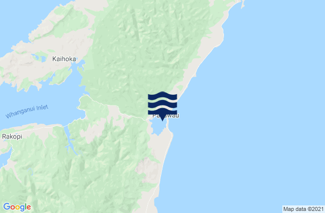 Carte des horaires des marées pour Pakawau Inlet, New Zealand